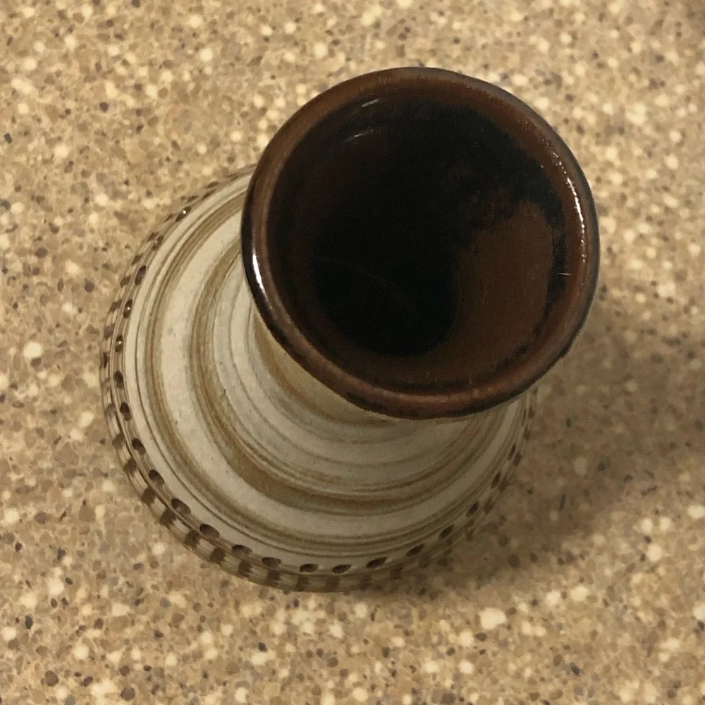 Handcrafted Two-Tone Stoneware Clay Pottery New Zealand Vase